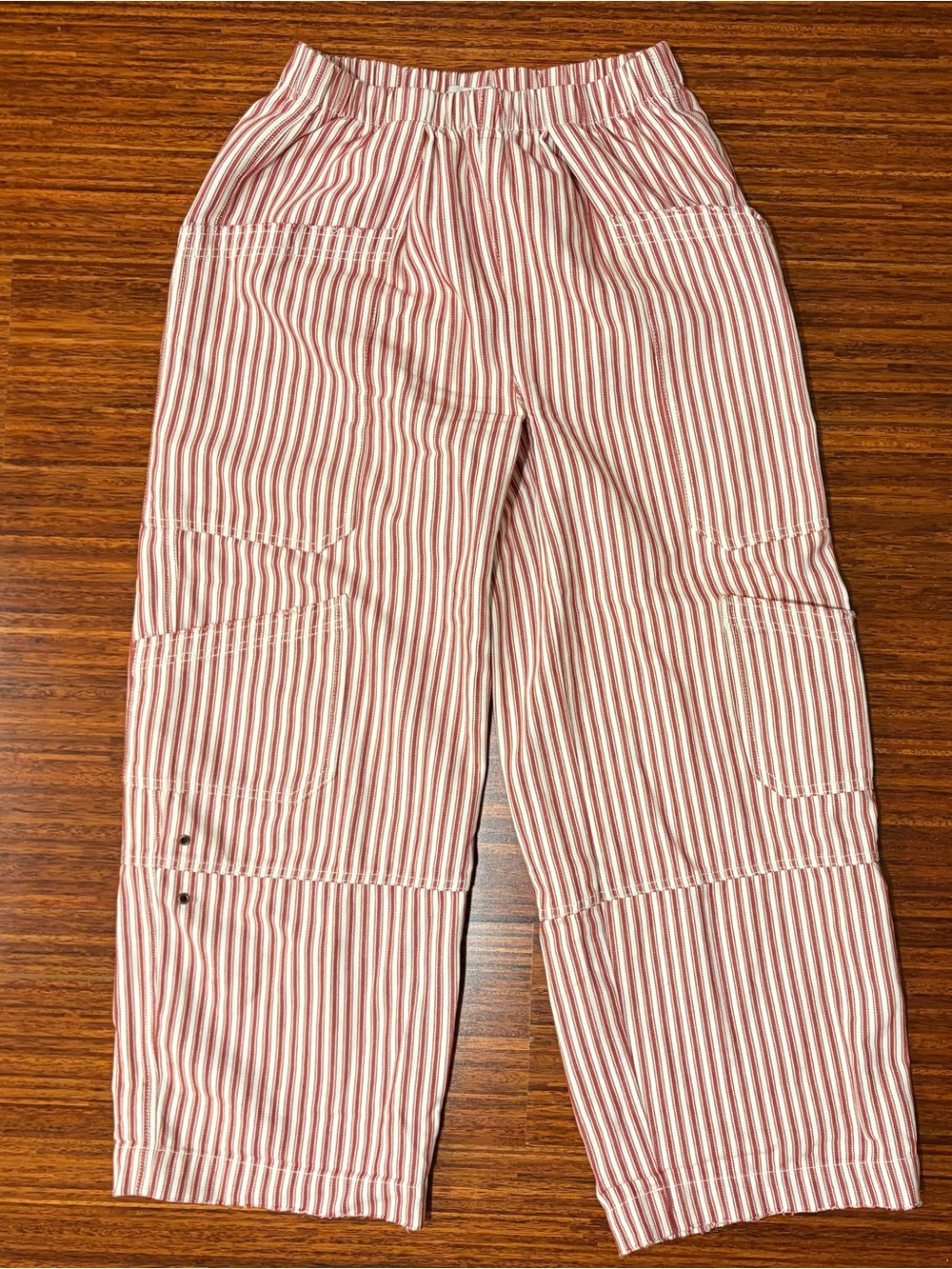 BDG Charlie Red White Striped Wide-Leg Utility Pants Small EUC Retro Streetwear